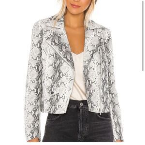 Cupcakes and Cashmere Beatrix Snake Print Moto Jacket